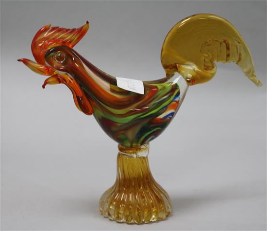 A Murano glass cockerel